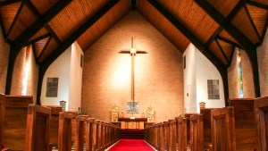 WEB3 CATHLOIC CHURCH PARISH PEWS Matt Apps via shutterstock_2917011