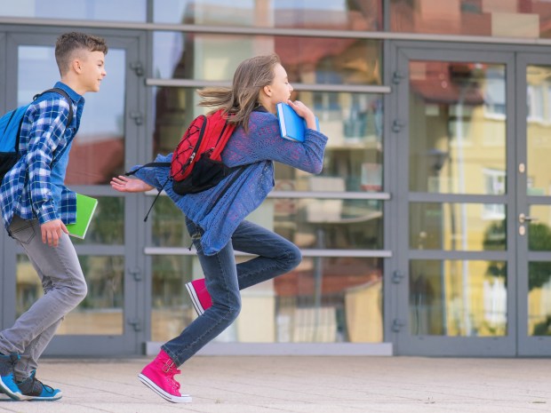 BOYS, RUNNING, SCHOOL
