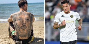Futbolista, famoso y con un tatuaje de Jesús que le cubre toda la espalda