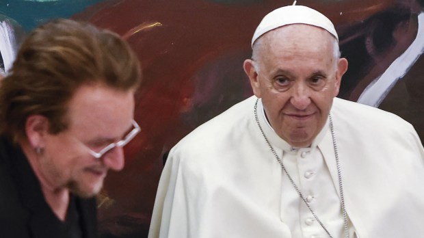 Irish rock band U2 - Bono Vox - Pope Francis - Scholas Occurrentes