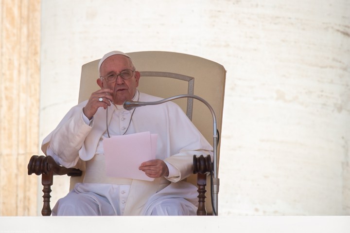 Pope Francis speech during his weekly general audience in saint Peter's square