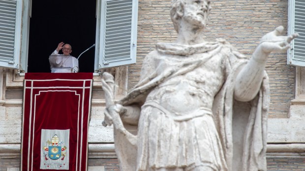 Pope Francis during the Regina Coeli praye