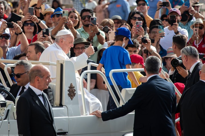 Pope Francis during his weekly general audience in saint peter's square - June 22 2022