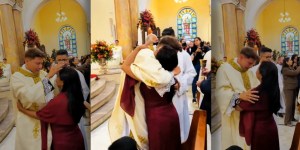 45 segundos de emoción. Un joven sacerdote recién ordenado se abrazó a su madre [VIDEO]