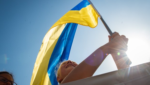 Ukrainian girl during Pope Francis general Audience