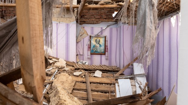 zniszczony kościół na południu Ukrainy