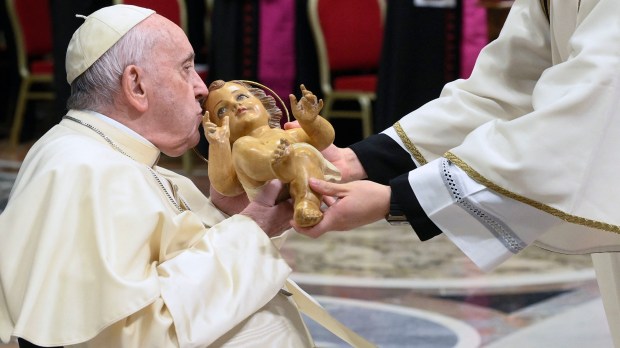 Pope Francis attends the Christmas Eve mass-AFP