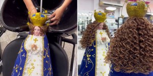 Virgen de Caacupé, la «mejor clienta» de un spa-peluquería en Paraguay