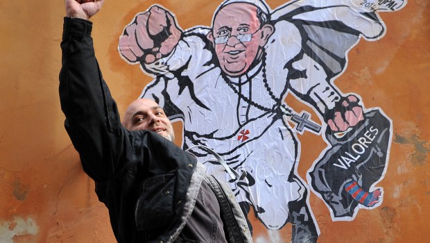 street-art-collage-by-Italian-artist-Maupal-showing-Pope-Francis-AFP