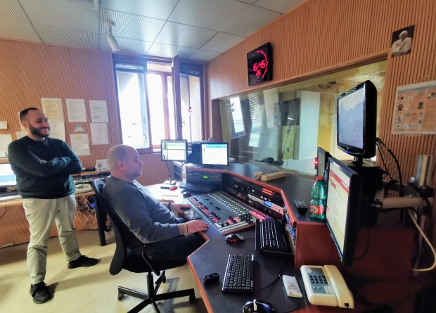Estudio de grabación en Radio Vaticano