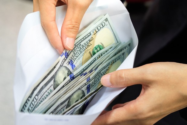 US money in envelope