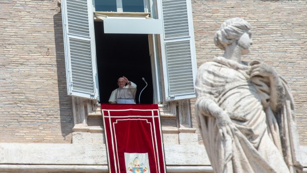 During Pope Francis Angelus prayer