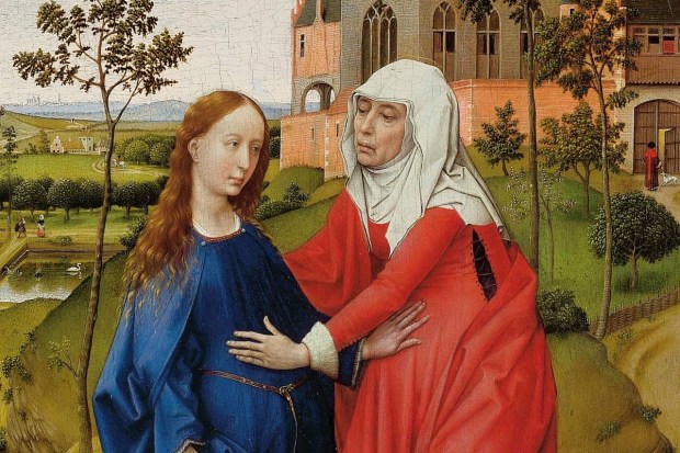The visitation of Mary to Elizabeth painting by Rogier van der Weyden