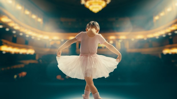 little girl ballet dancer stage