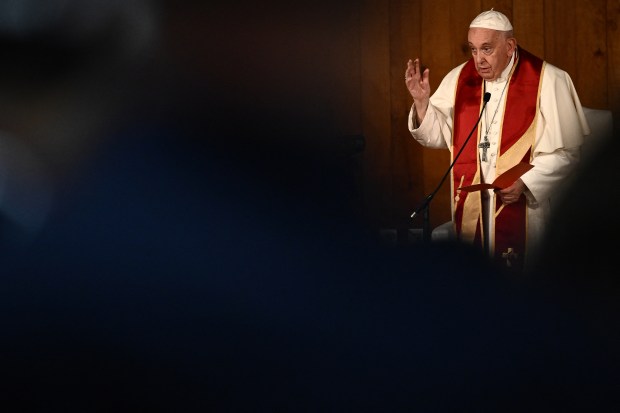 Pope Francis visits the Serafina parish social centre