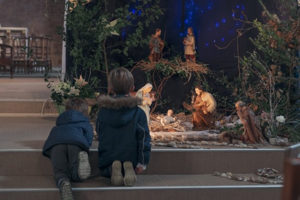 children nativity scene Christmas boys
