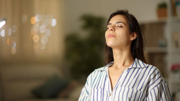 Mujer respirando